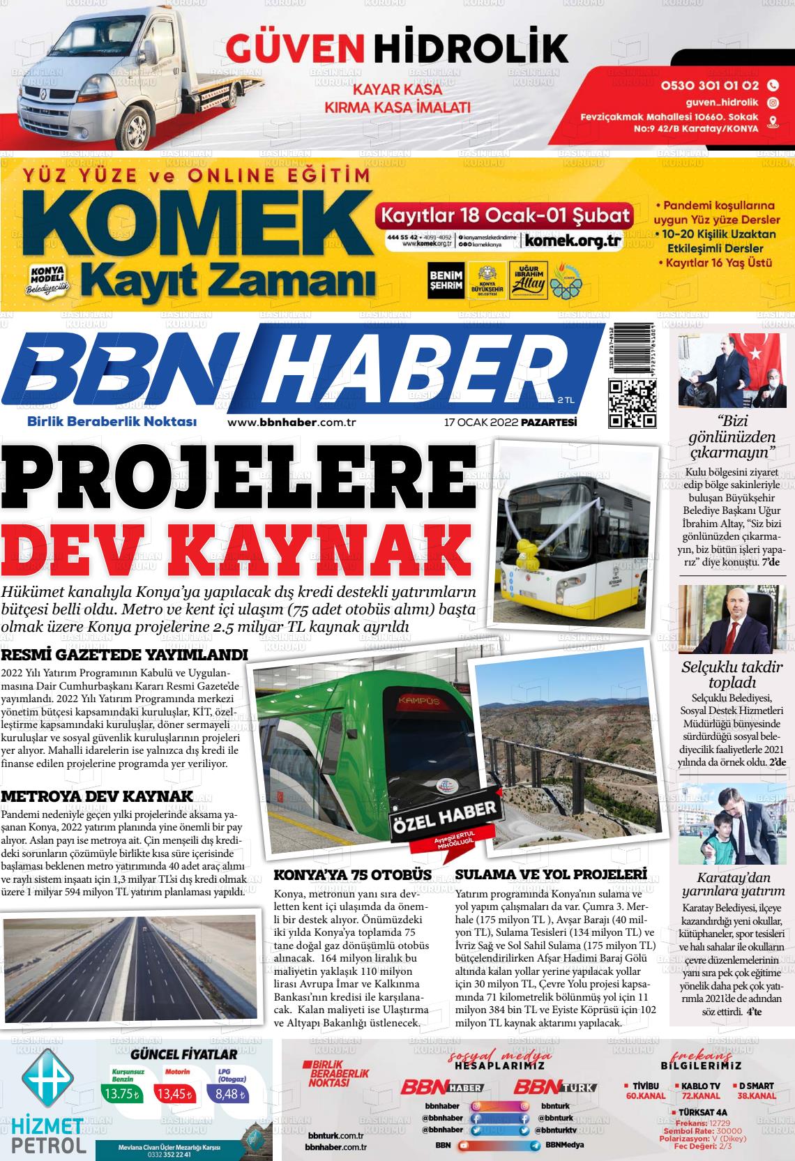 Konya Takip Gazete Manşeti