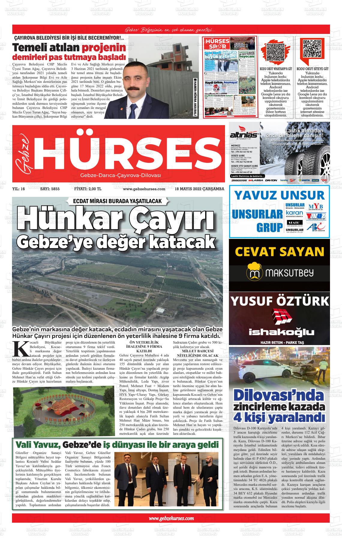 Marmara  Gebze Gazete Manşeti