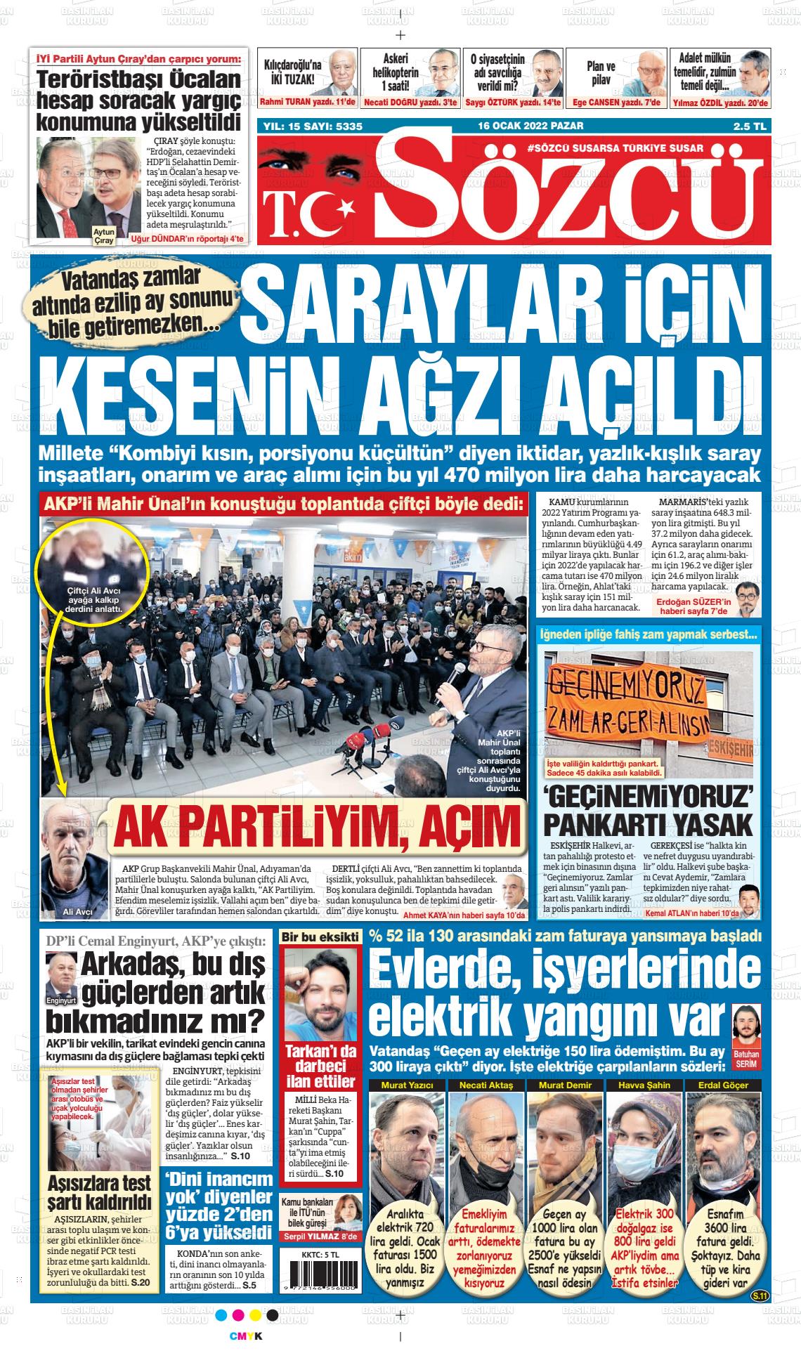 Sözcü Gazete Manşeti