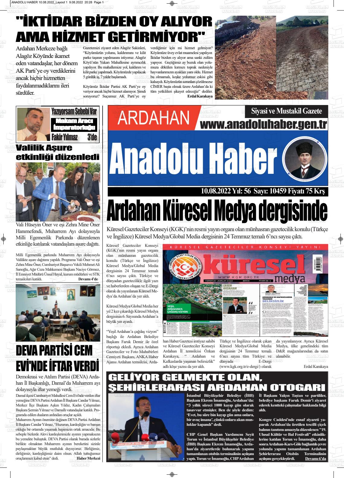 10 Ağustos 2022 23 Şubat Gazete Manşeti