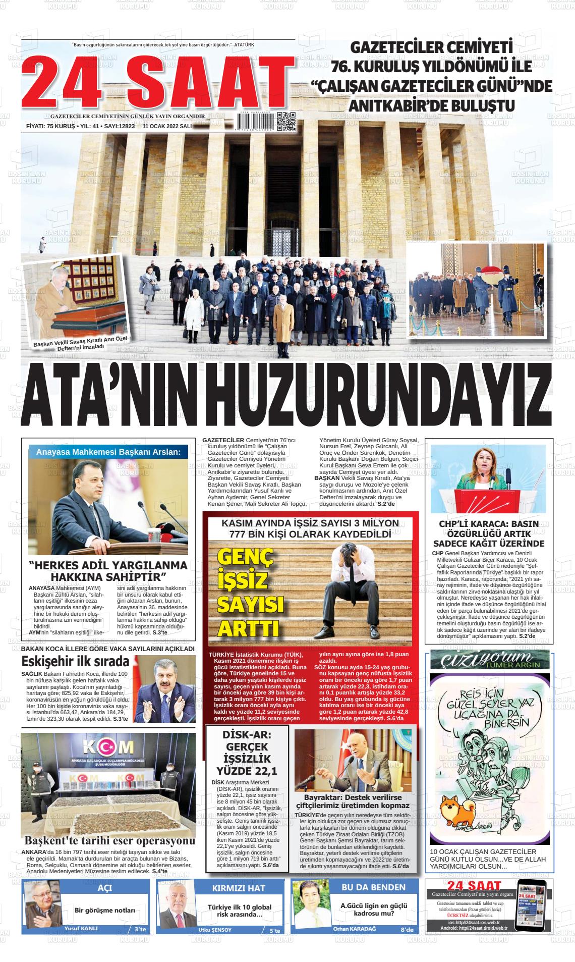 11 Ocak 2022 24 Saat Gazete Manşeti