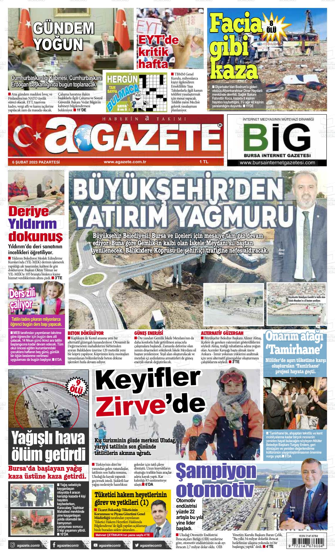 06 Şubat 2023 a gazete Gazete Manşeti