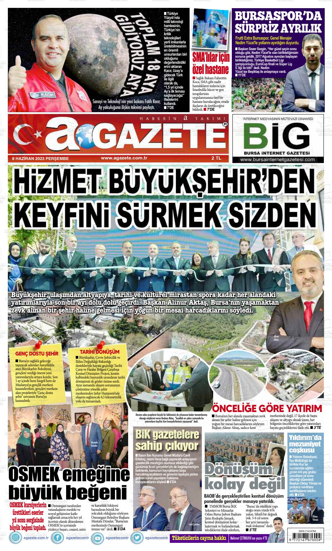 08 Haziran 2023 a gazete Gazete Manşeti