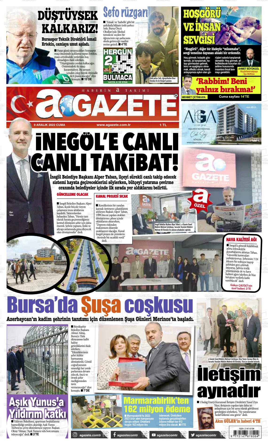 09 Aralık 2022 a gazete Gazete Manşeti