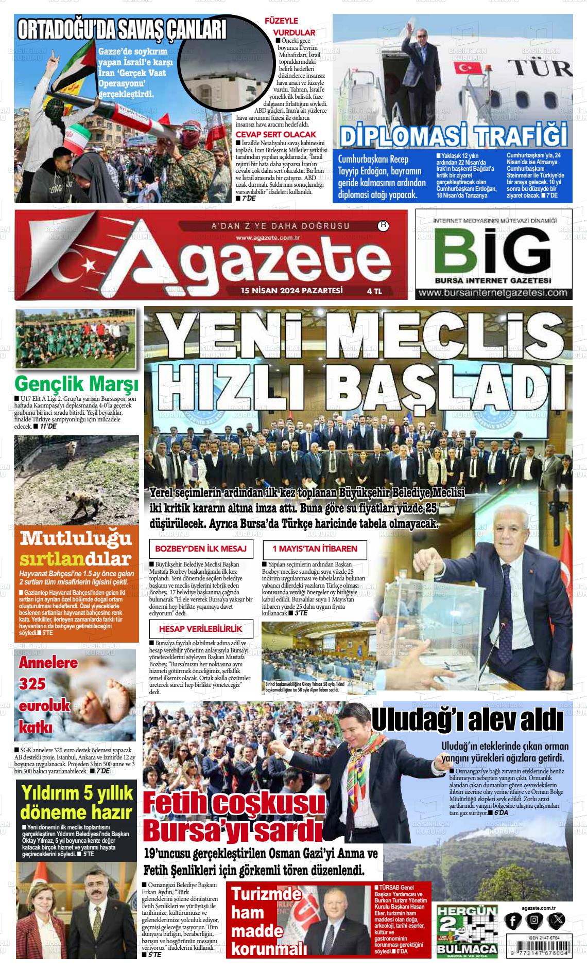 15 Nisan 2024 a gazete Gazete Manşeti
