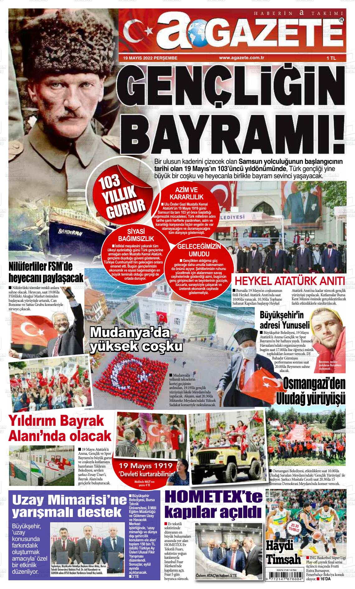 19 Mayıs 2022 a gazete Gazete Manşeti