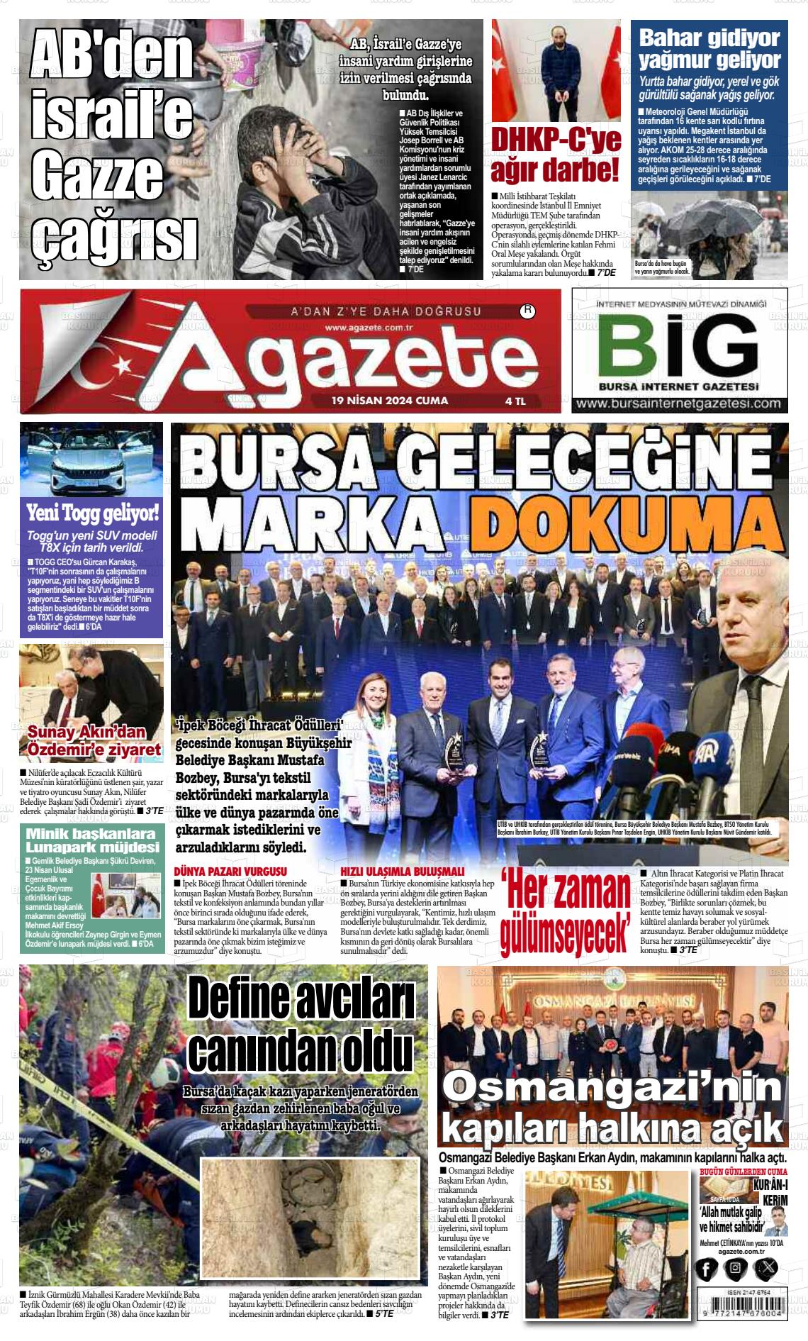 19 Nisan 2024 a gazete Gazete Manşeti
