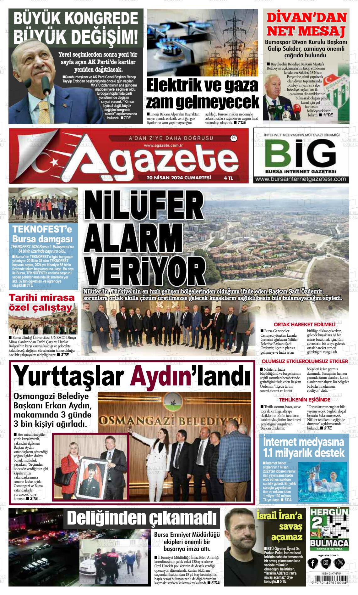 20 Nisan 2024 a gazete Gazete Manşeti