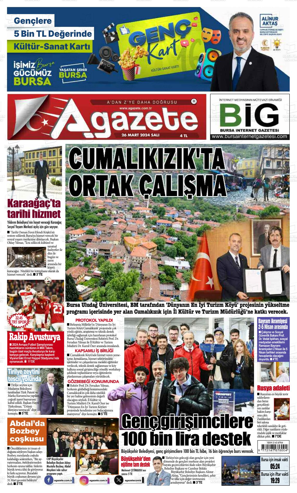 26 Mart 2024 a gazete Gazete Manşeti