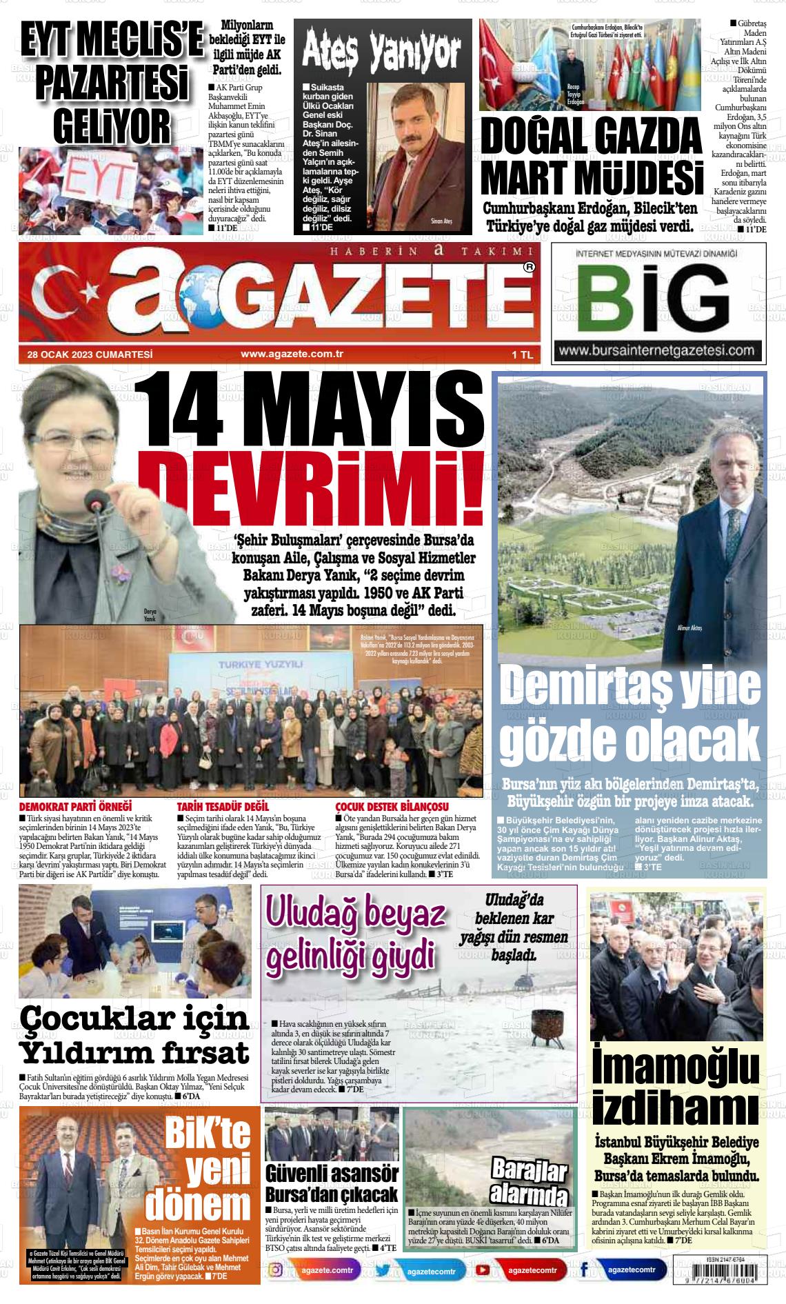 28 Ocak 2023 a gazete Gazete Manşeti