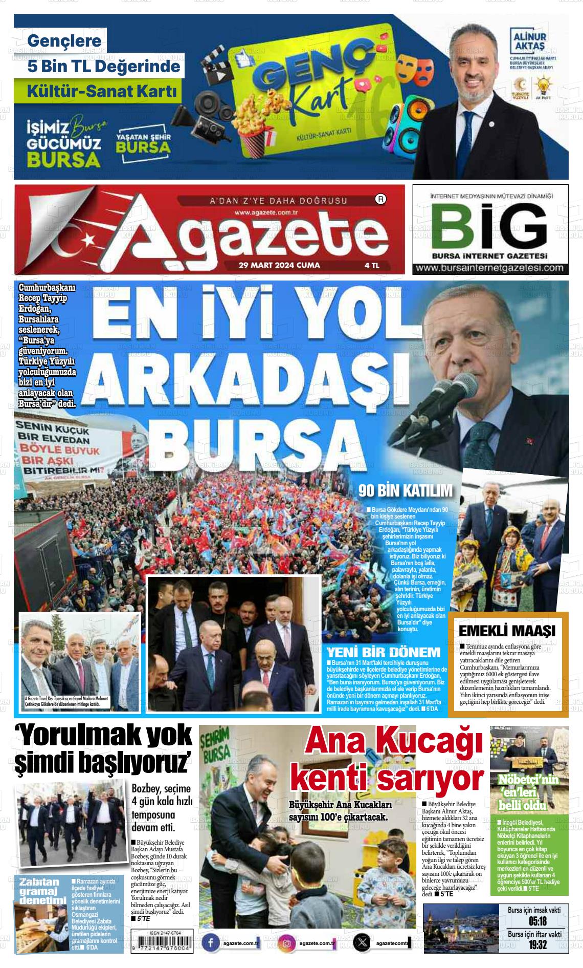 29 Mart 2024 a gazete Gazete Manşeti