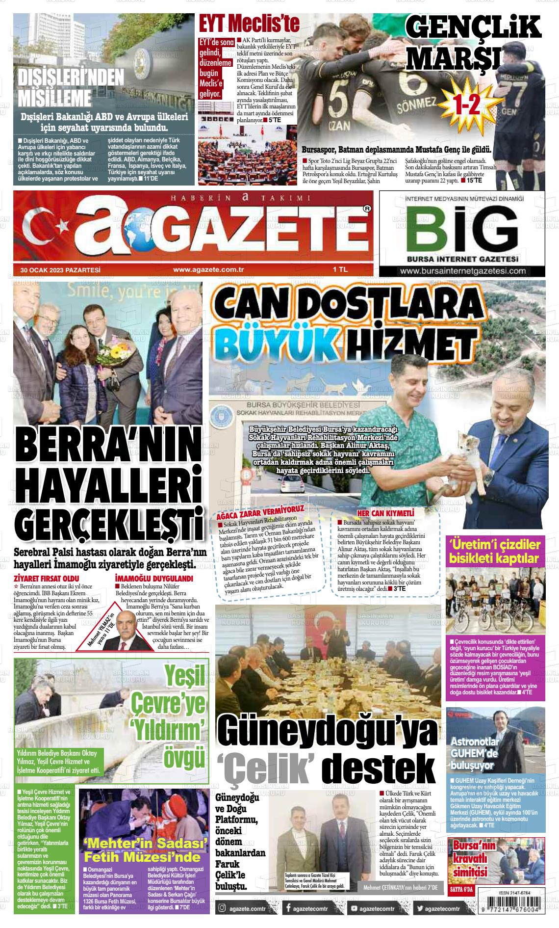 30 Ocak 2023 a gazete Gazete Manşeti