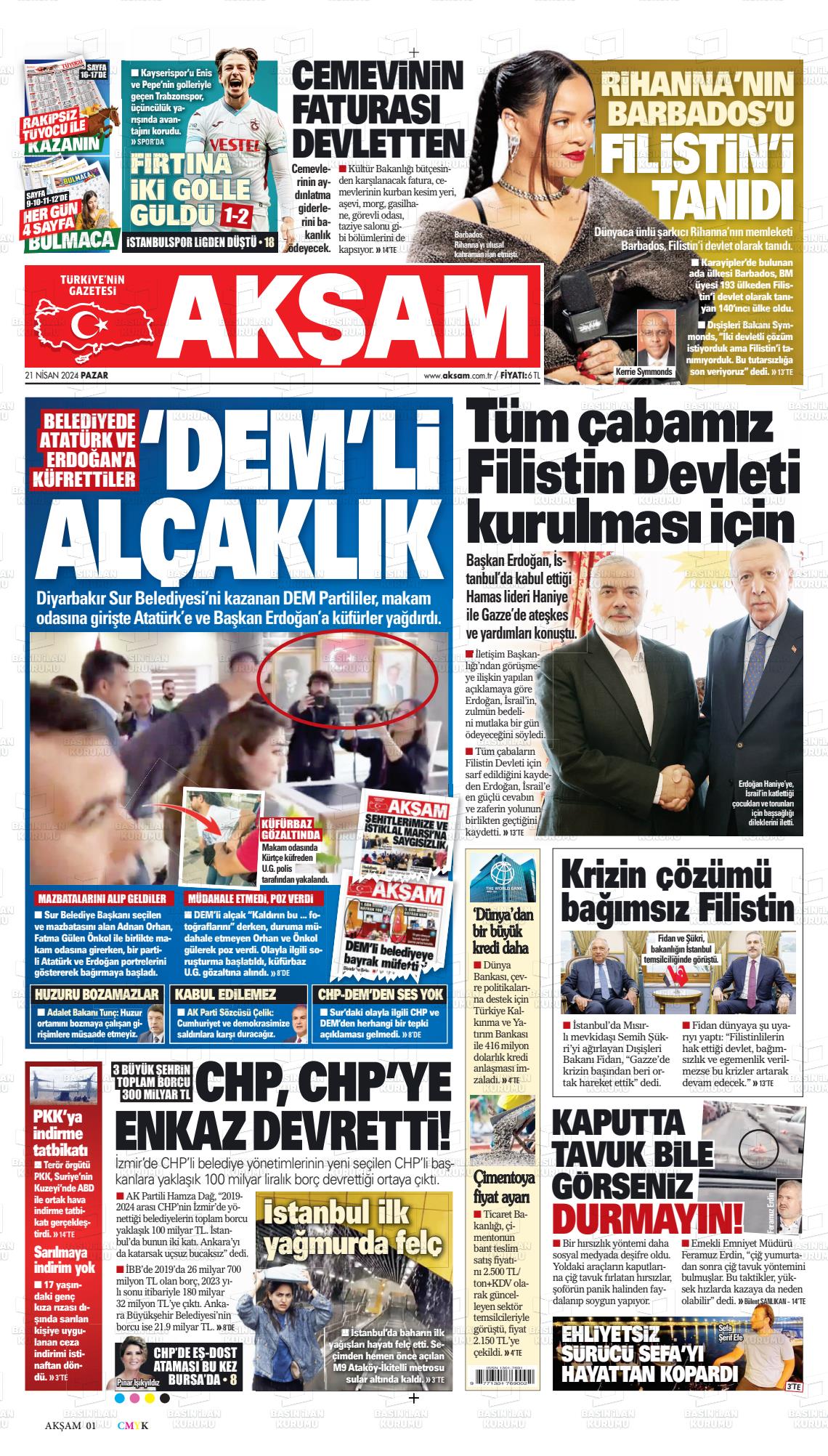 25 Mayıs 2024 Akşam Gazete Manşeti