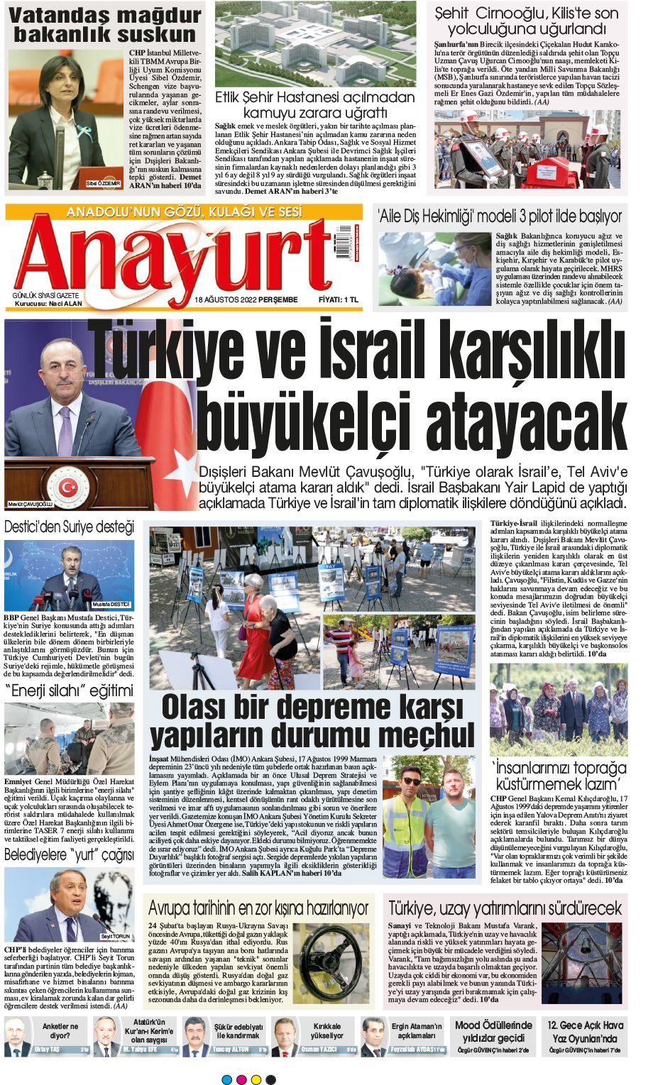 Anayurt Gazete Manşeti