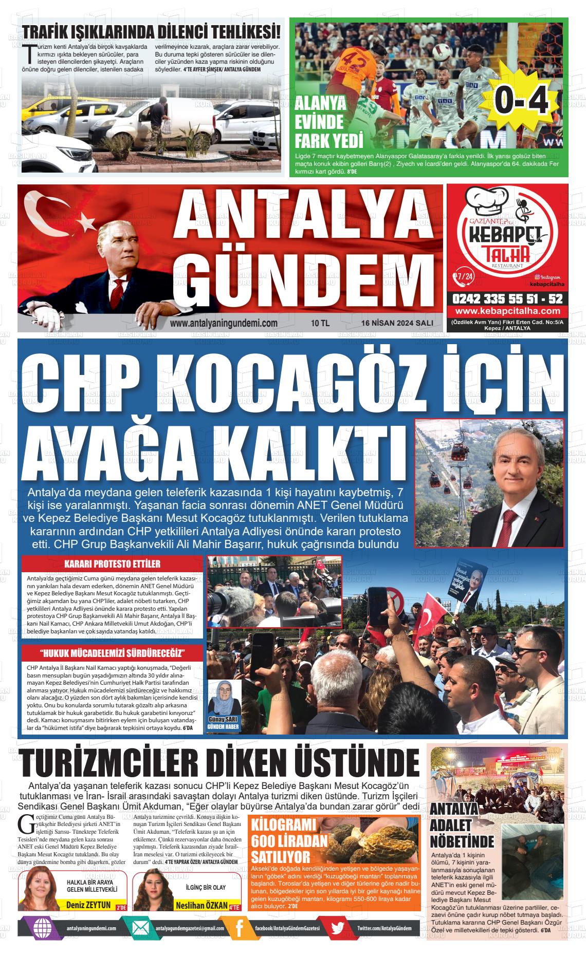 18 Nisan 2024 Antalya'nın Gündemi Gazete Manşeti