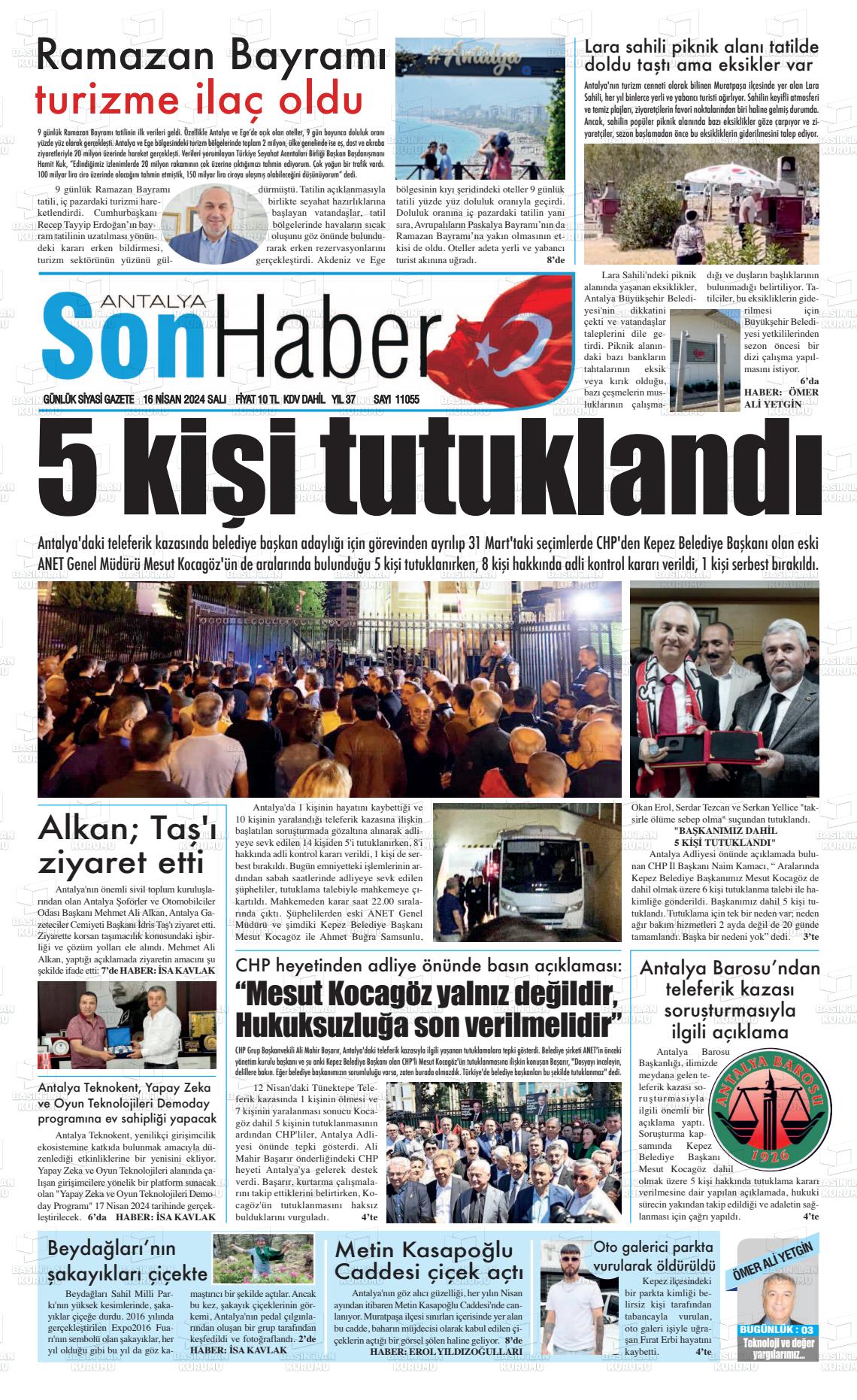 17 Nisan 2024 Antalya Son Haber Gazete Manşeti