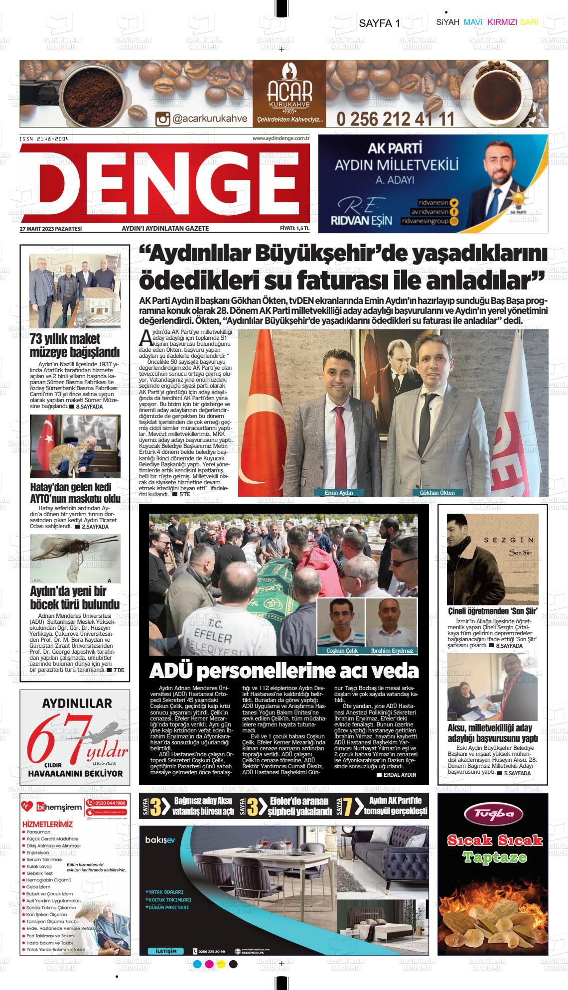 27 Mart 2023 Denge Gazete Manşeti