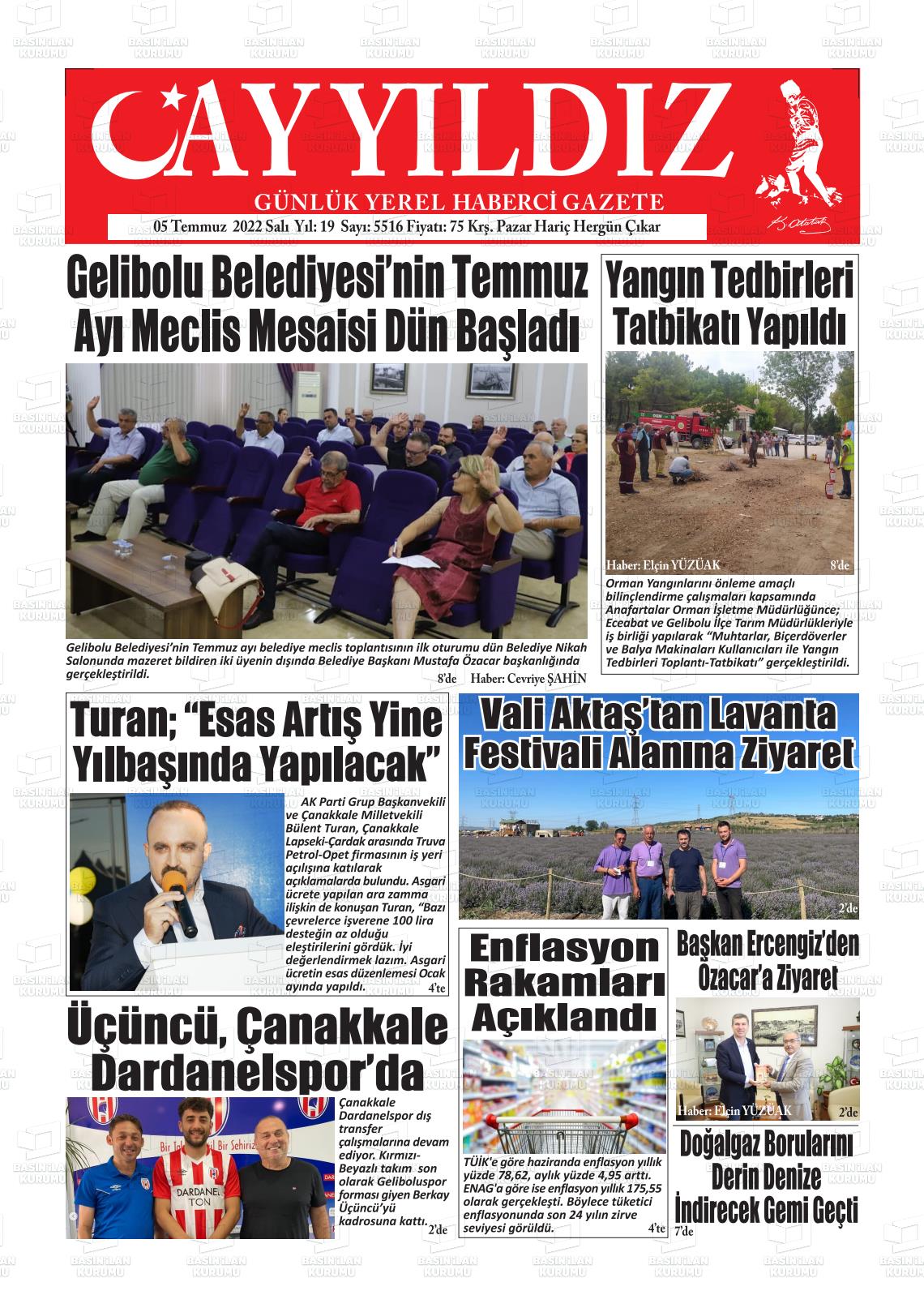 05 Temmuz 2022 Ayyıldız Gazete Manşeti