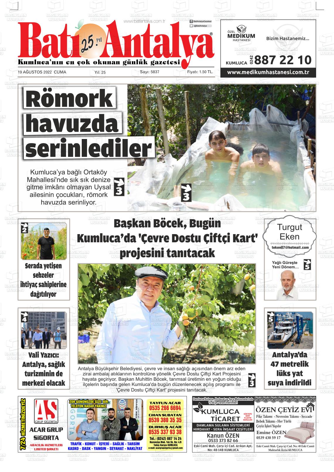 Batı Antalya Gazete Manşeti