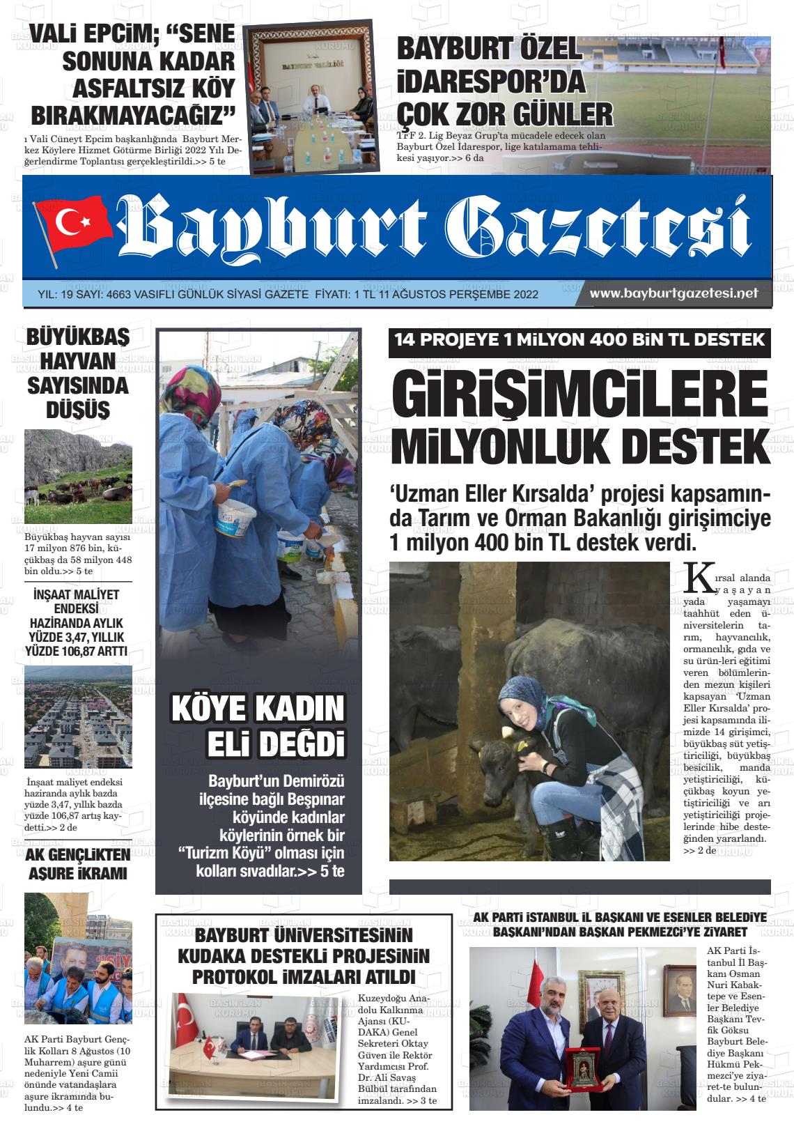 Bayburt Sıla Gazete Manşeti