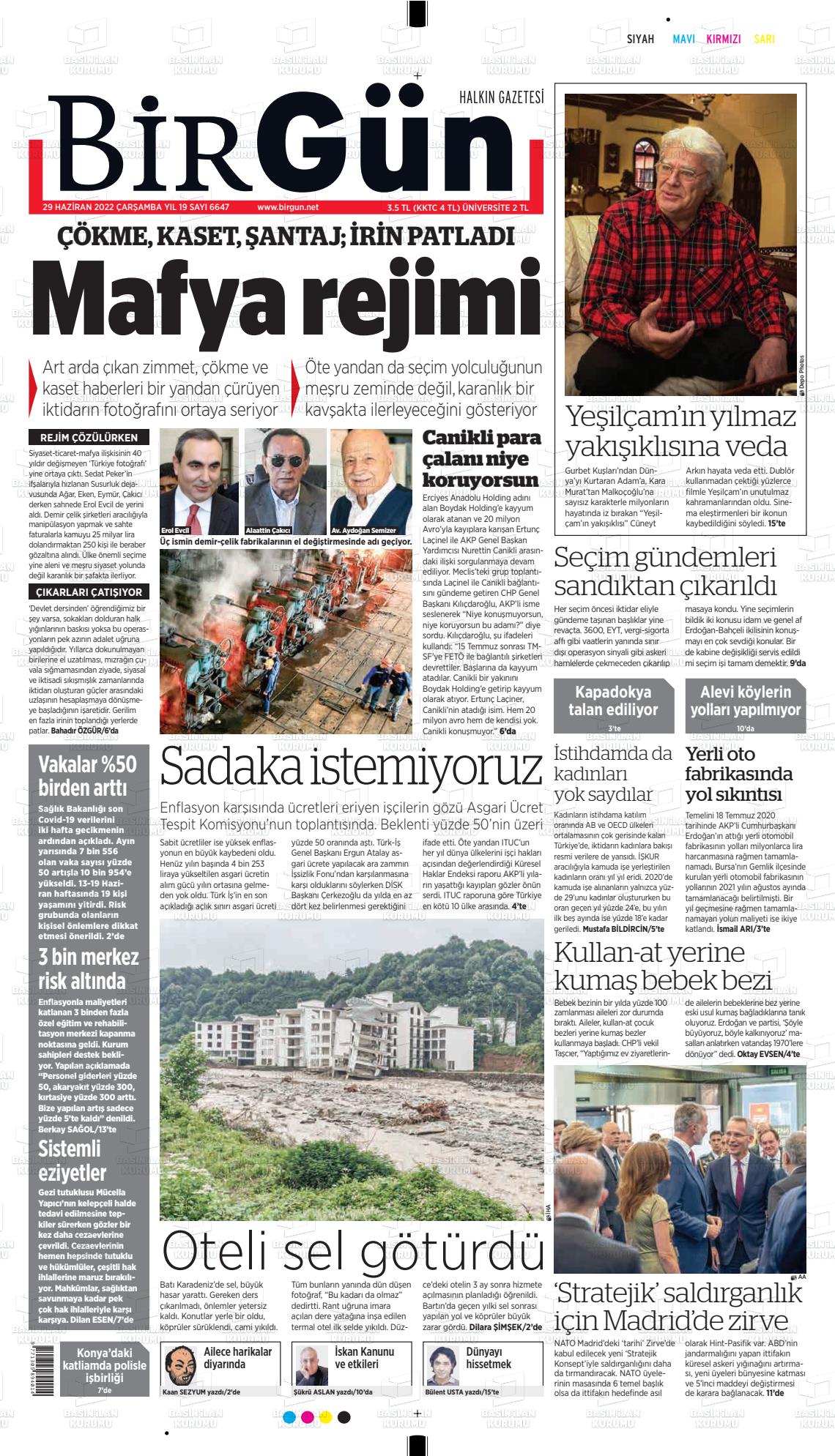 29 Haziran 2022 Birgün Gazete Manşeti