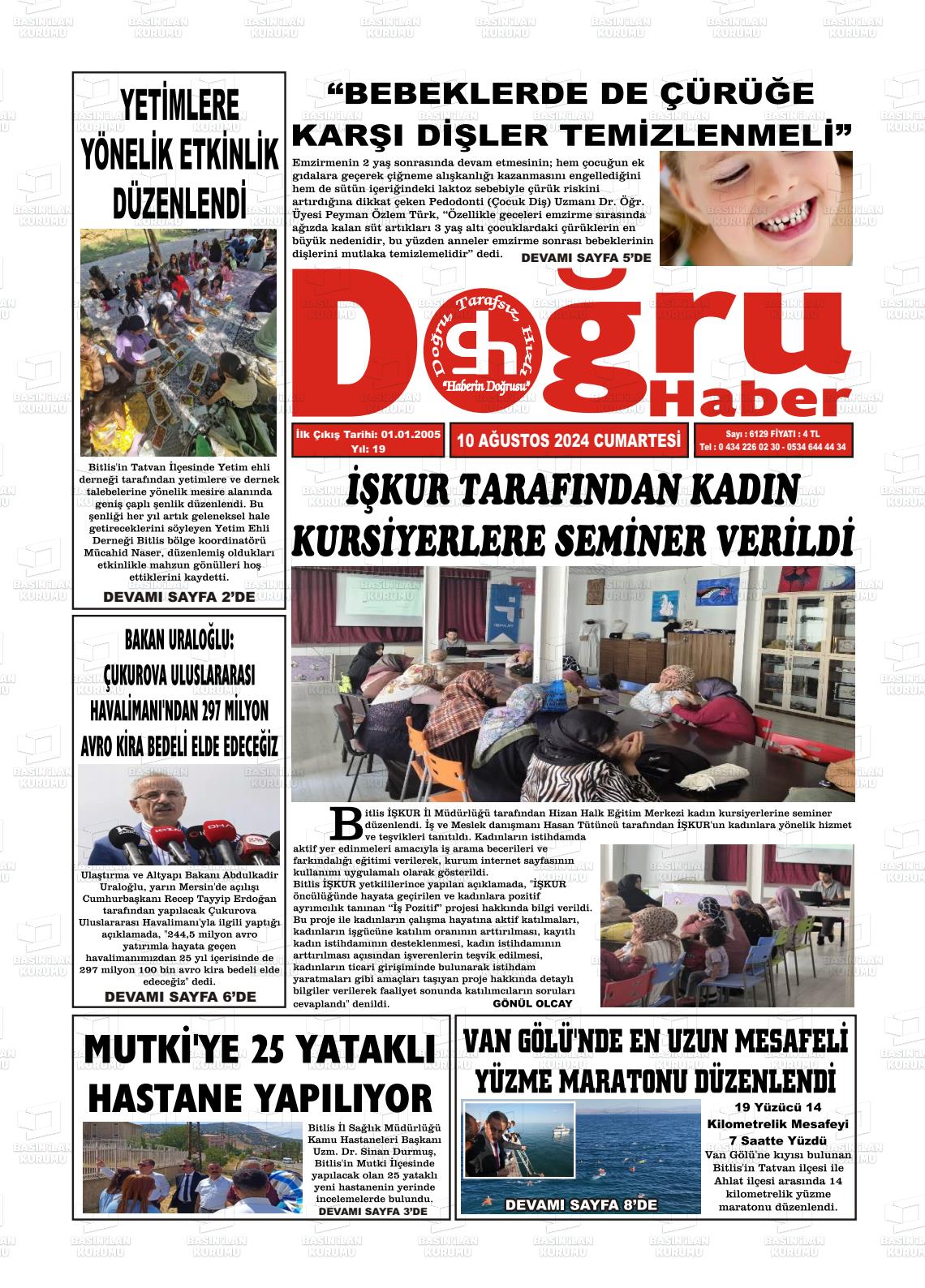 10 Ağustos 2024 Doğru Haber Gazete Manşeti