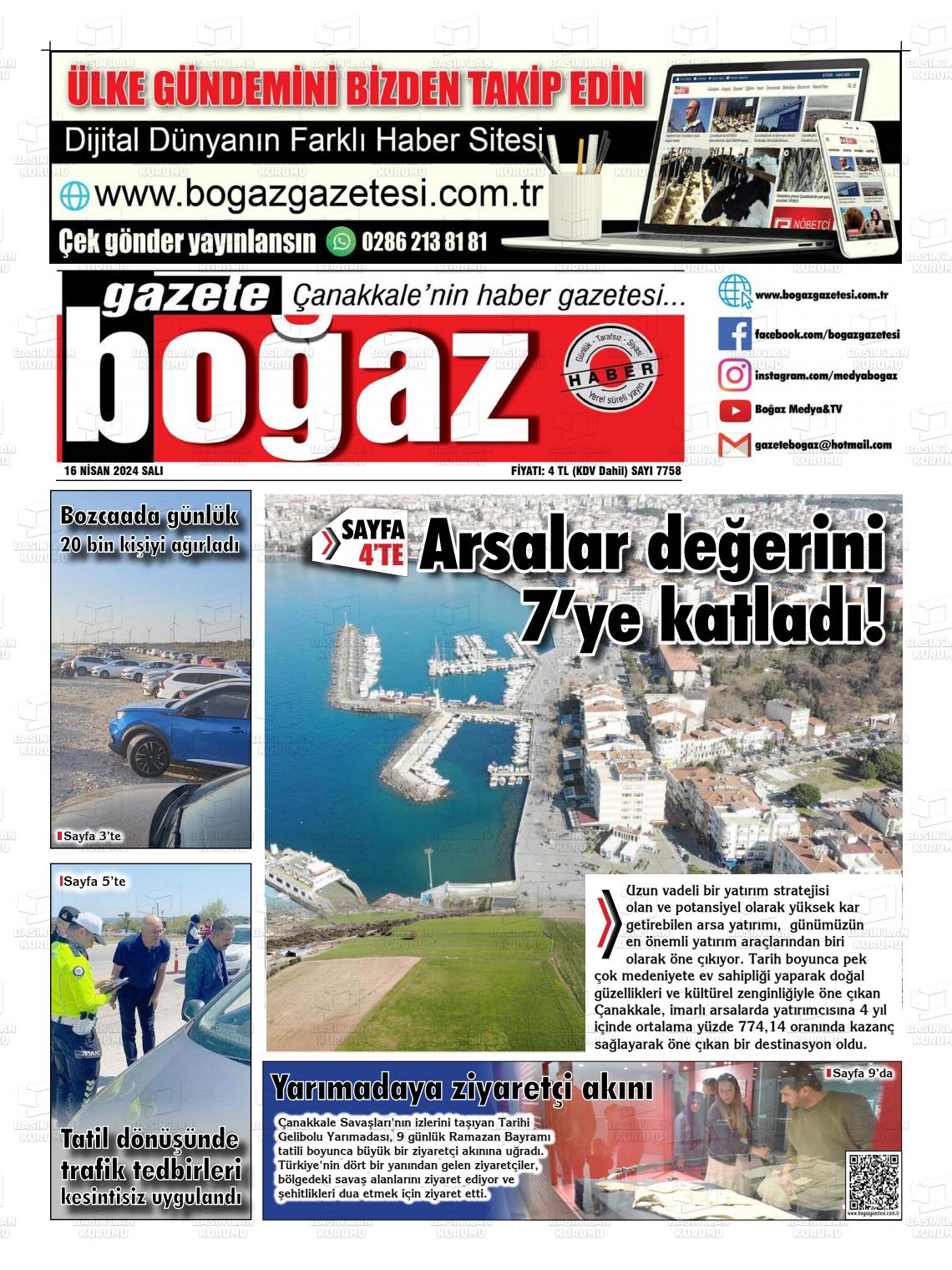 18 Nisan 2024 Bogaz Gazete Manşeti