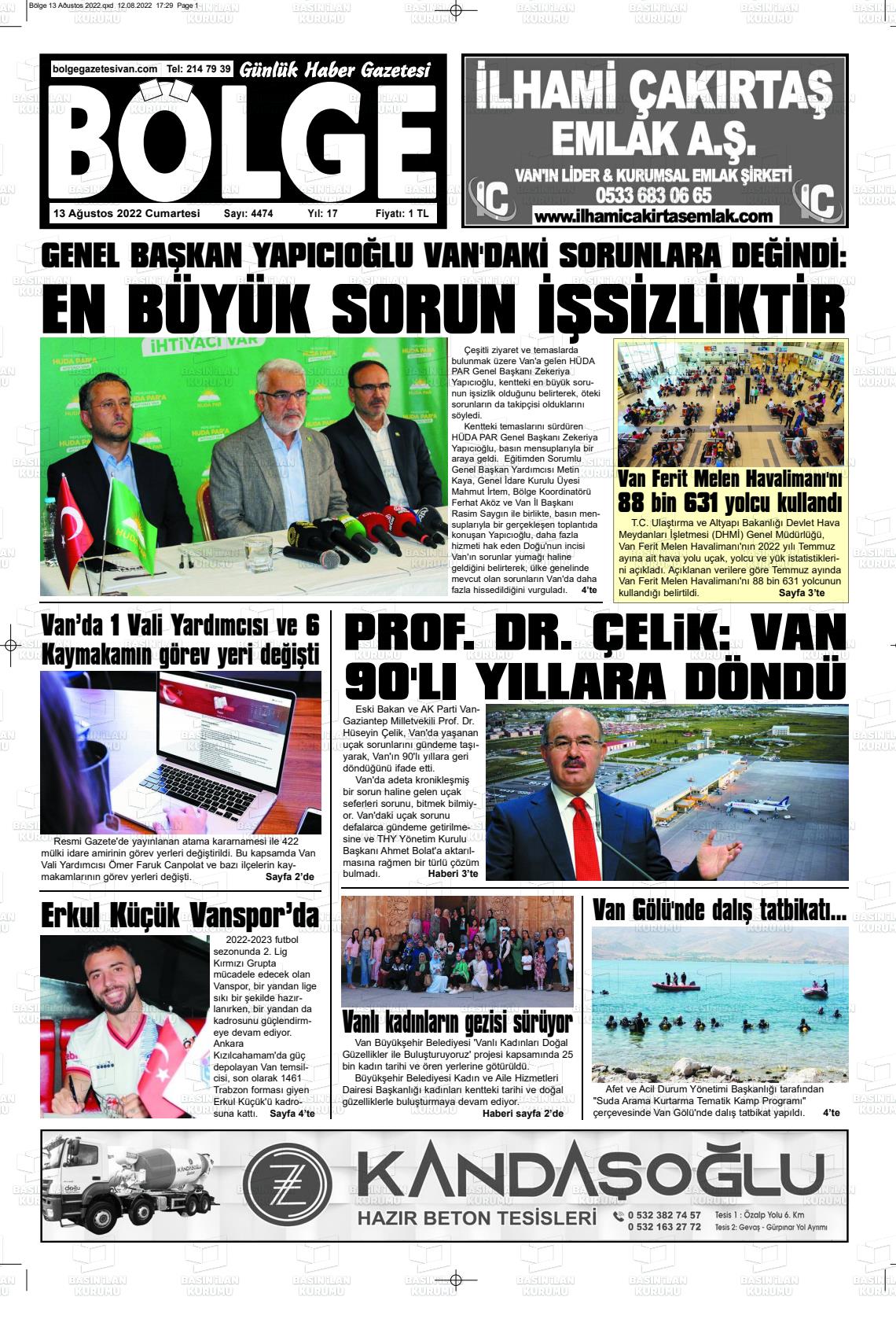 Bölge  Silvan Gazete Manşeti