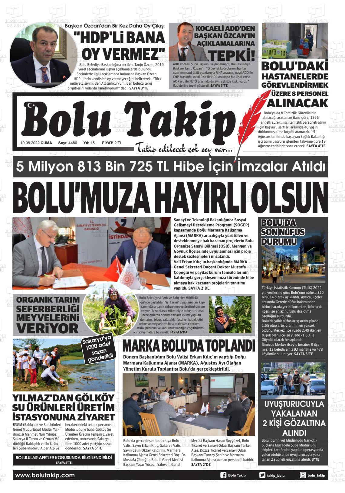 Bolu Takip Gazete Manşeti