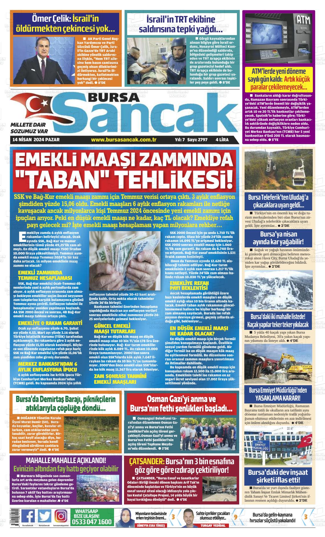 14 Nisan 2024 Bursa Sancak Gazete Manşeti
