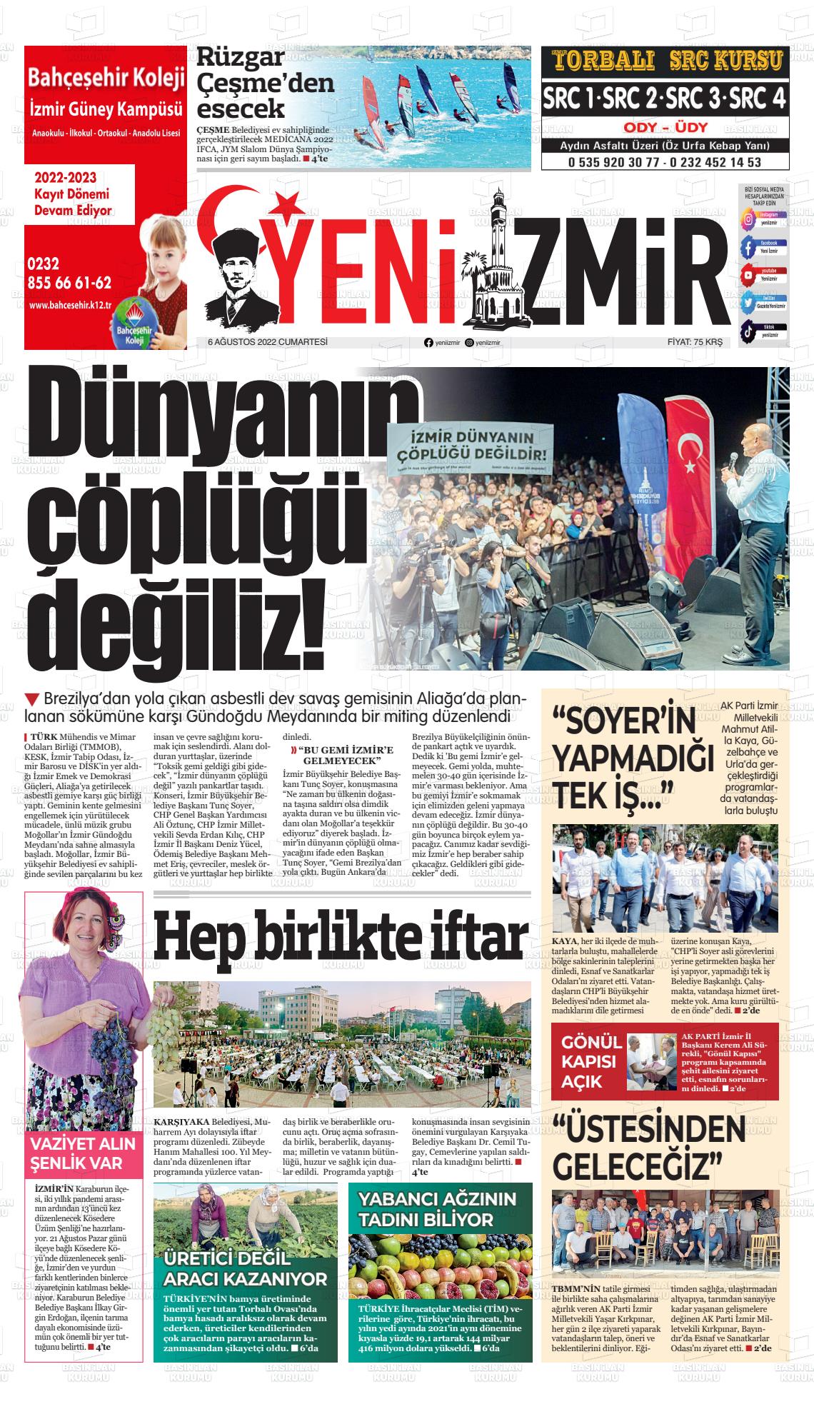 06 Ağustos 2022 Büyük Torbalı Gazete Manşeti