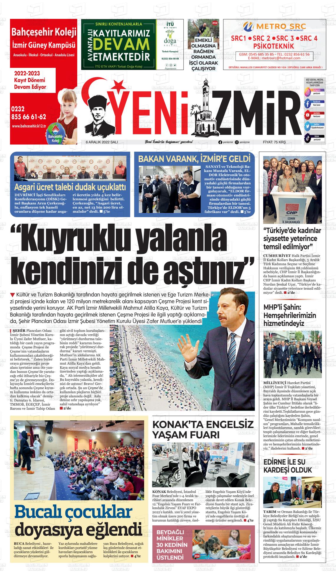 06 Aralık 2022 Büyük Torbalı Gazete Manşeti