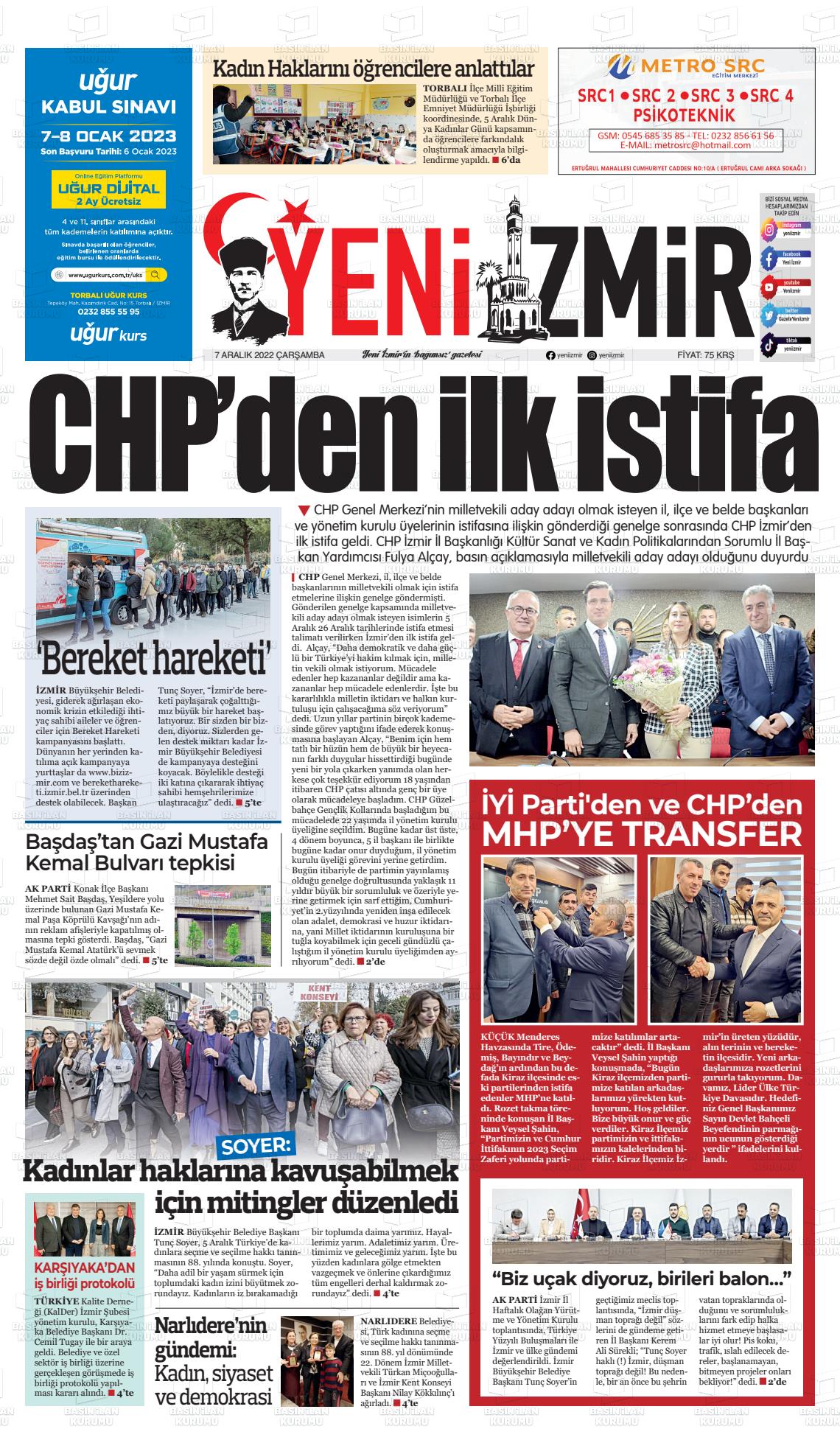 07 Aralık 2022 Büyük Torbalı Gazete Manşeti