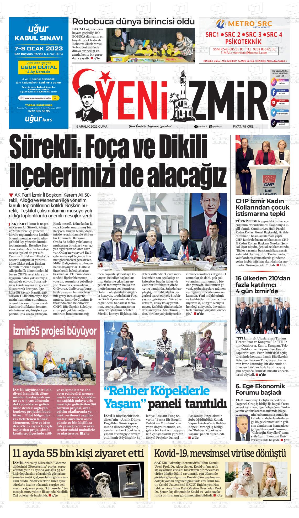 09 Aralık 2022 Büyük Torbalı Gazete Manşeti