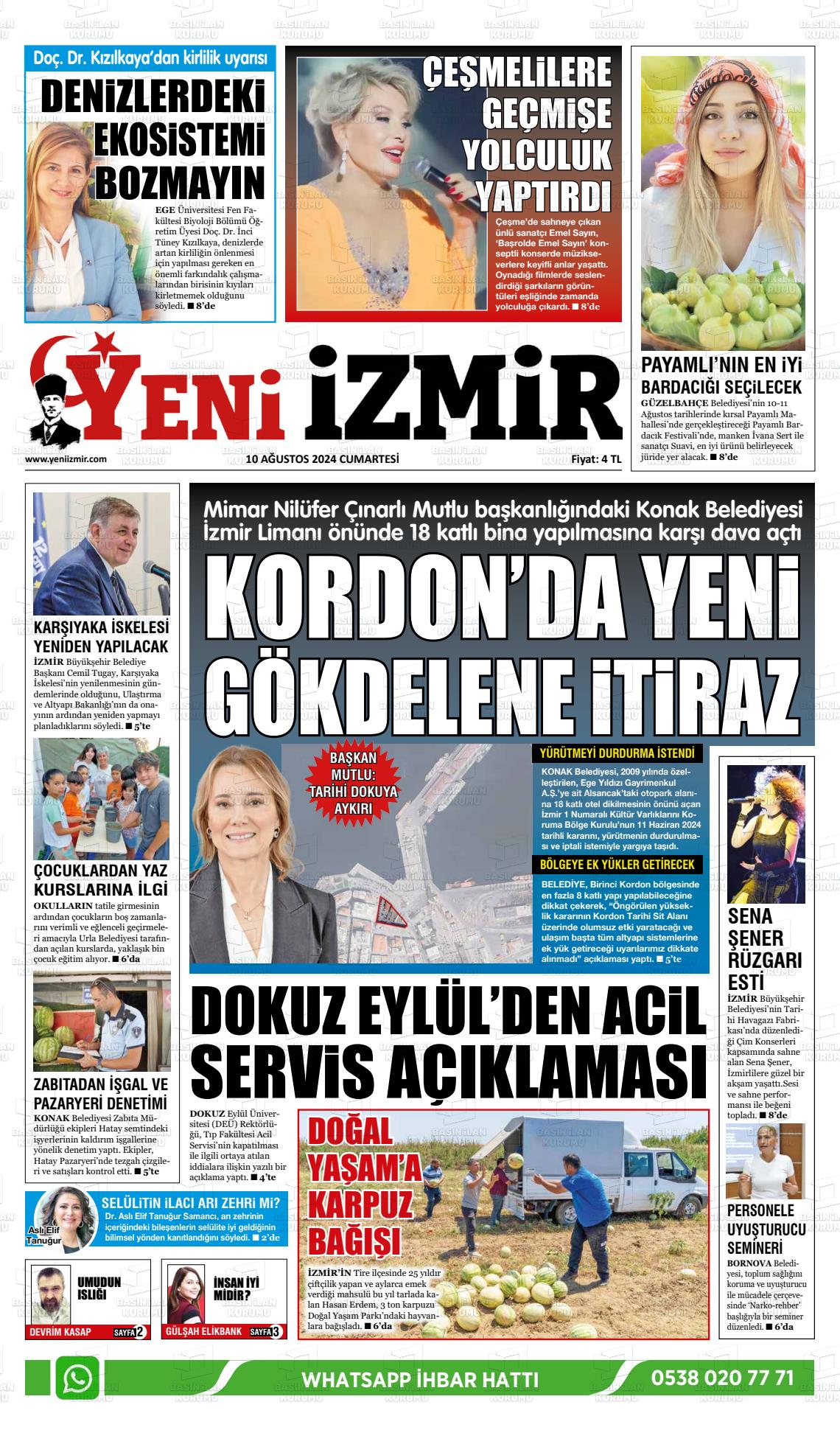 10 Ağustos 2024 Büyük Torbalı Gazete Manşeti