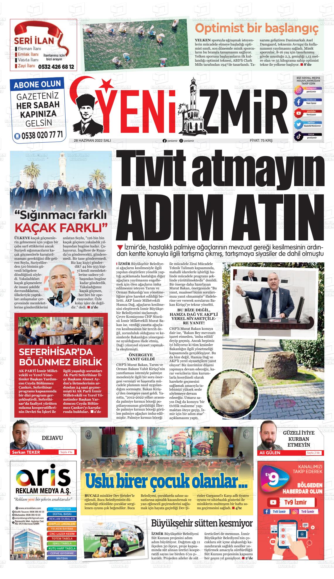 28 Haziran 2022 Büyük Torbalı Gazete Manşeti