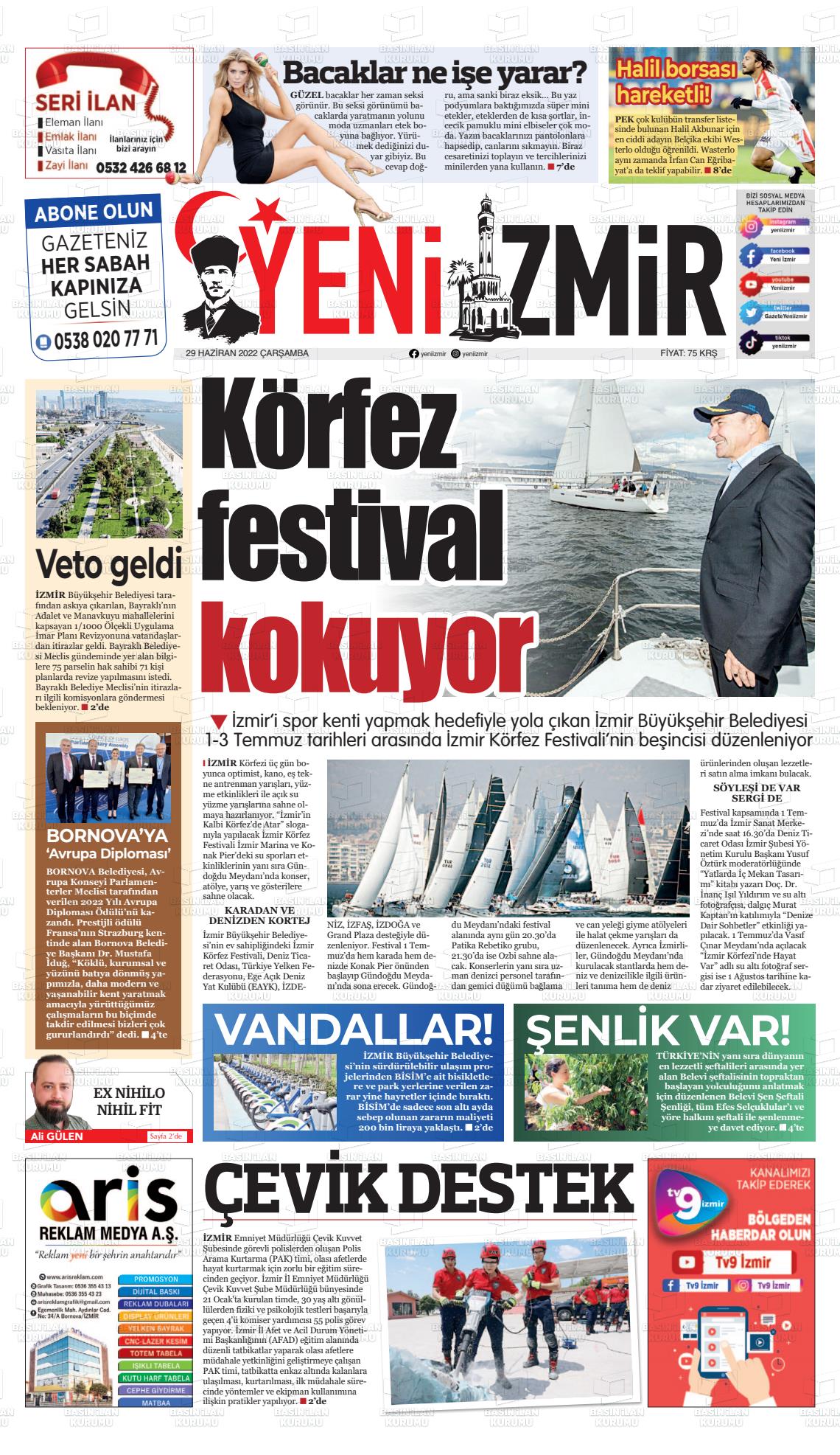 29 Haziran 2022 Büyük Torbalı Gazete Manşeti