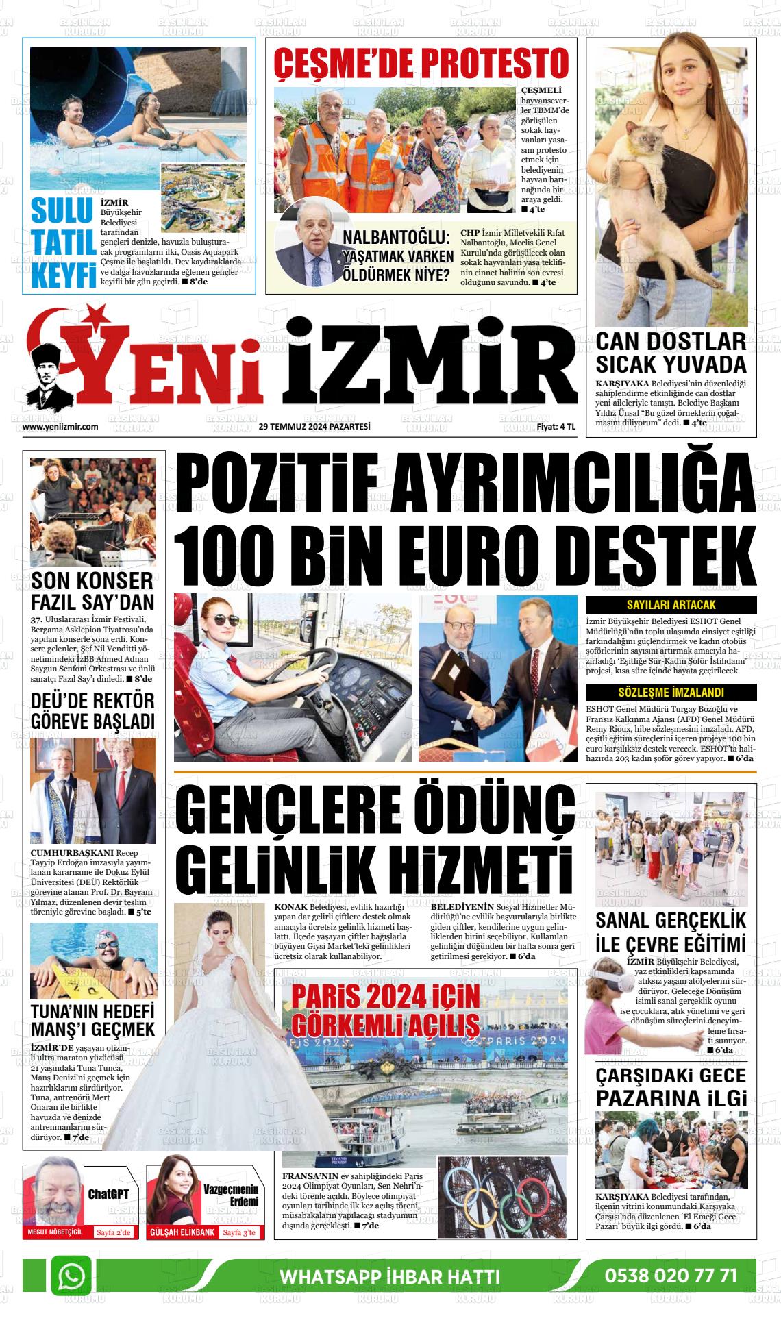 29 Temmuz 2024 Büyük Torbalı Gazete Manşeti