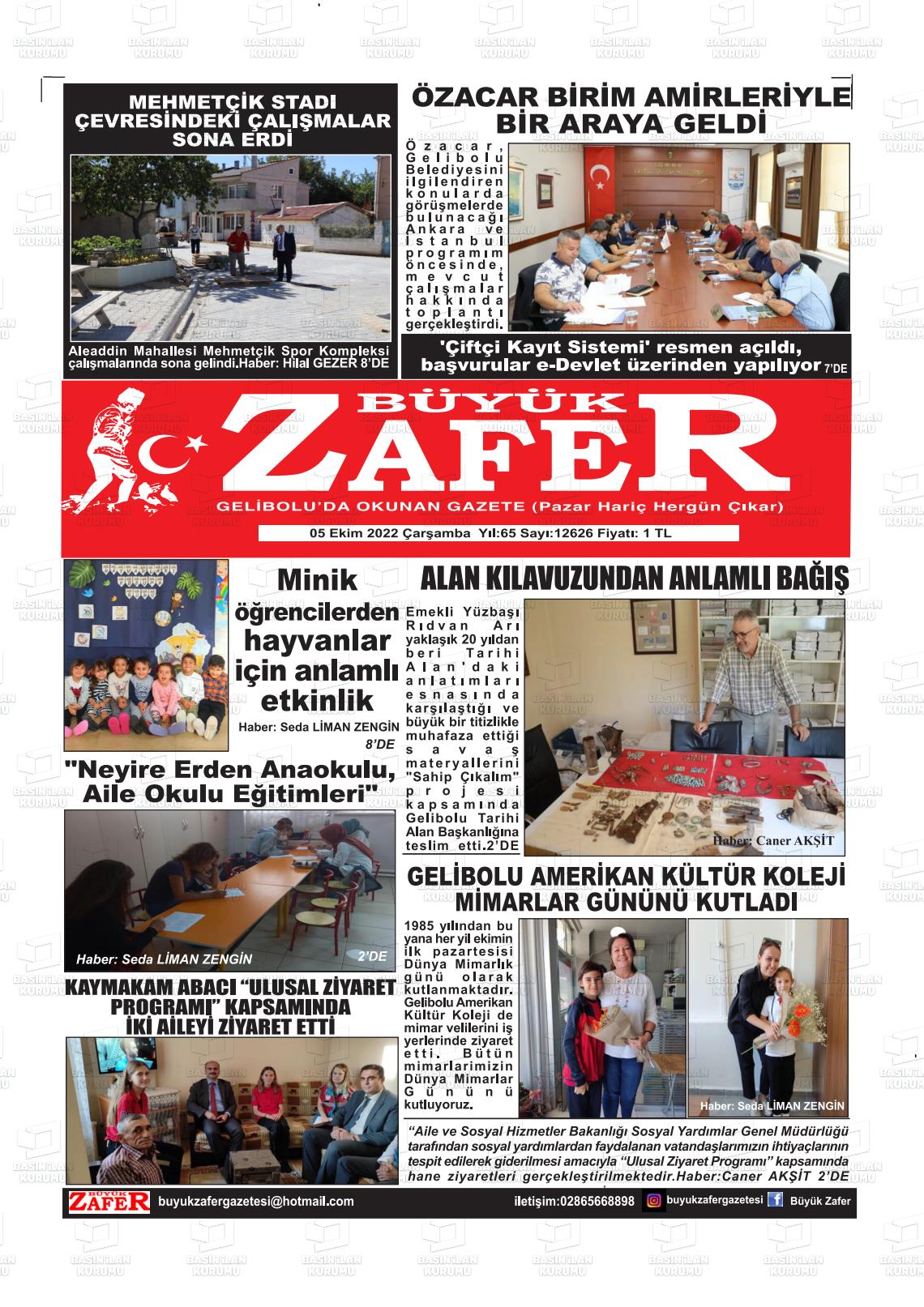 05 Ekim 2022 Büyük Zafer Gazete Manşeti