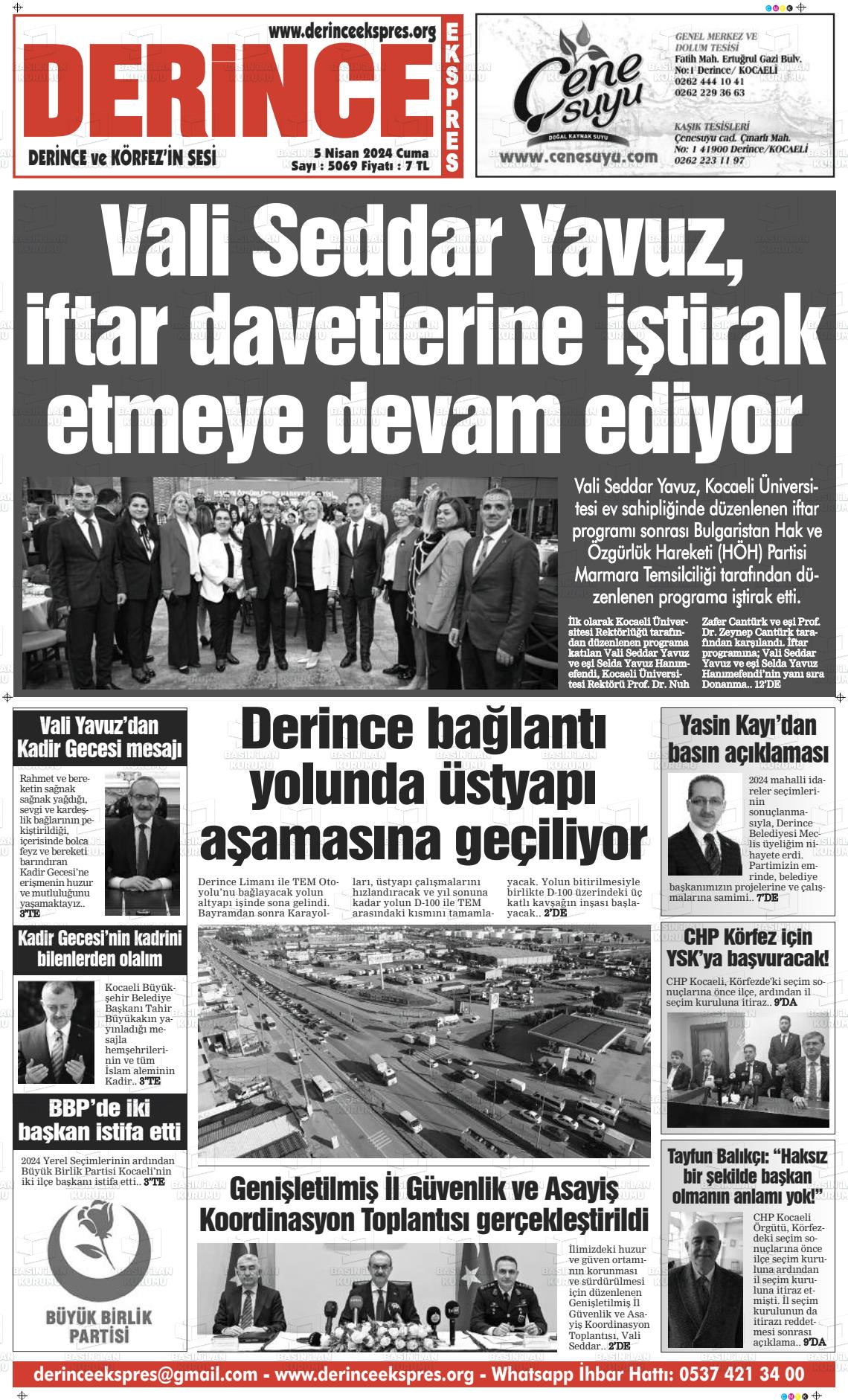 05 Nisan 2024 Derince Ekspres Gazete Manşeti