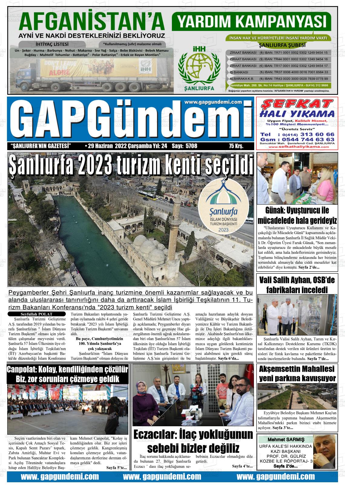 29 Haziran 2022 Gap Gündemi Gazete Manşeti