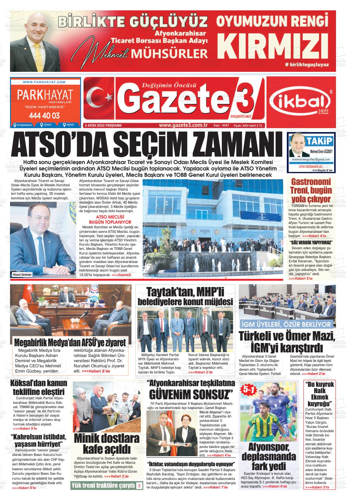 06 Ekim 2022 Gazete 3 Gazete Manşeti
