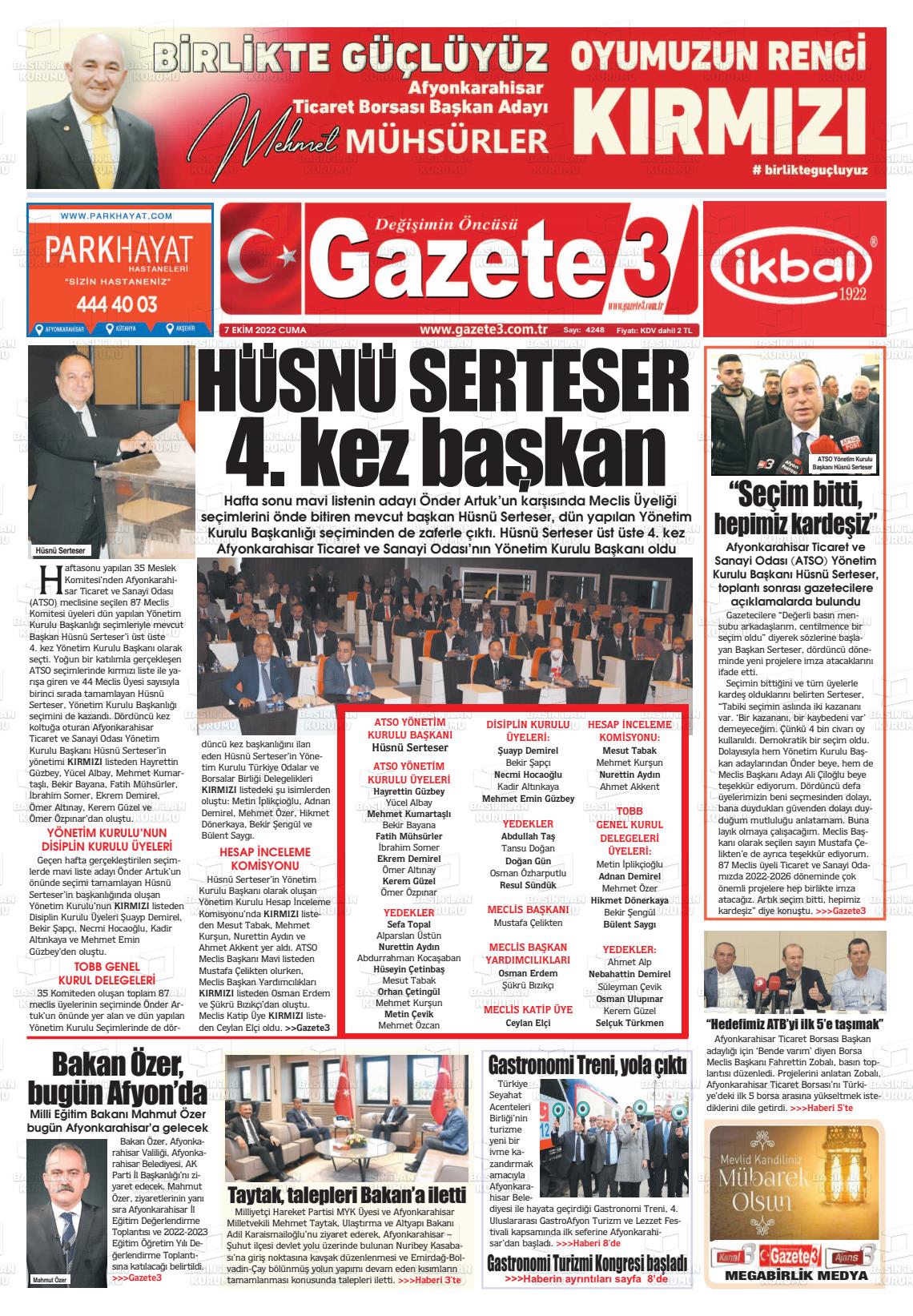 07 Ekim 2022 Gazete 3 Gazete Manşeti