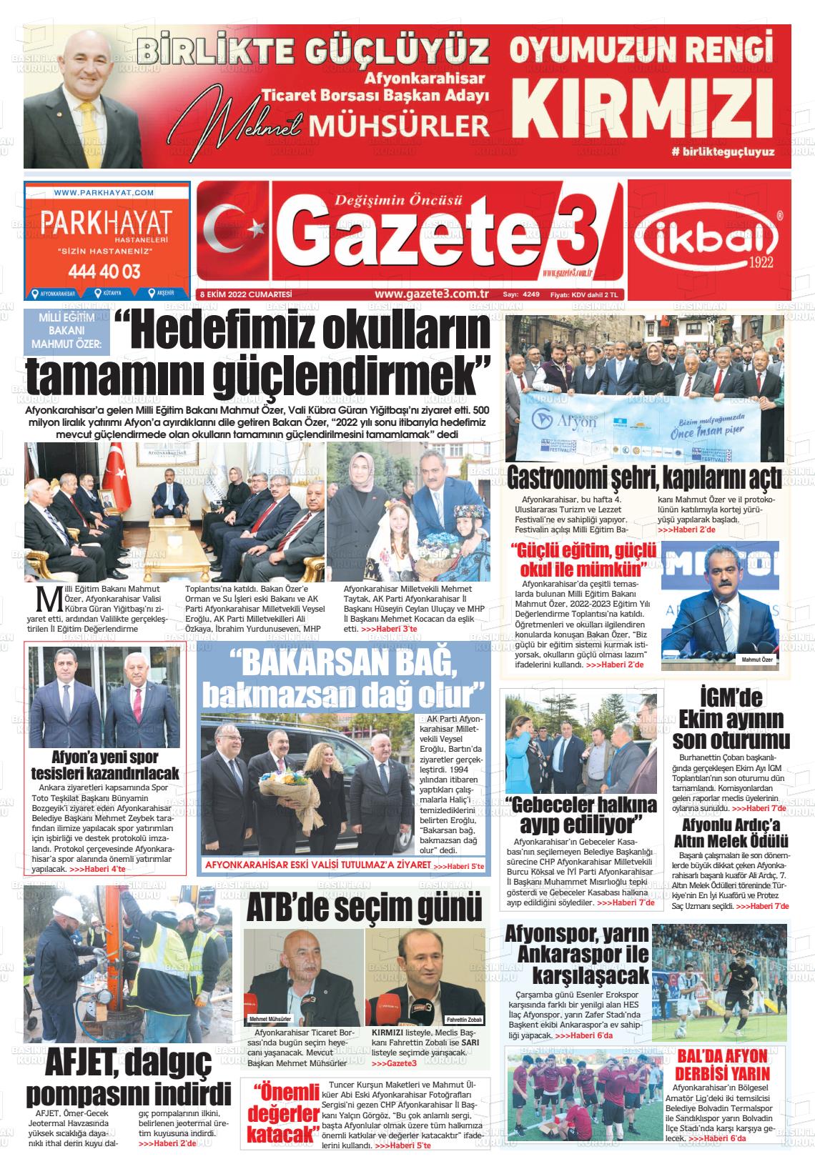 08 Ekim 2022 Gazete 3 Gazete Manşeti