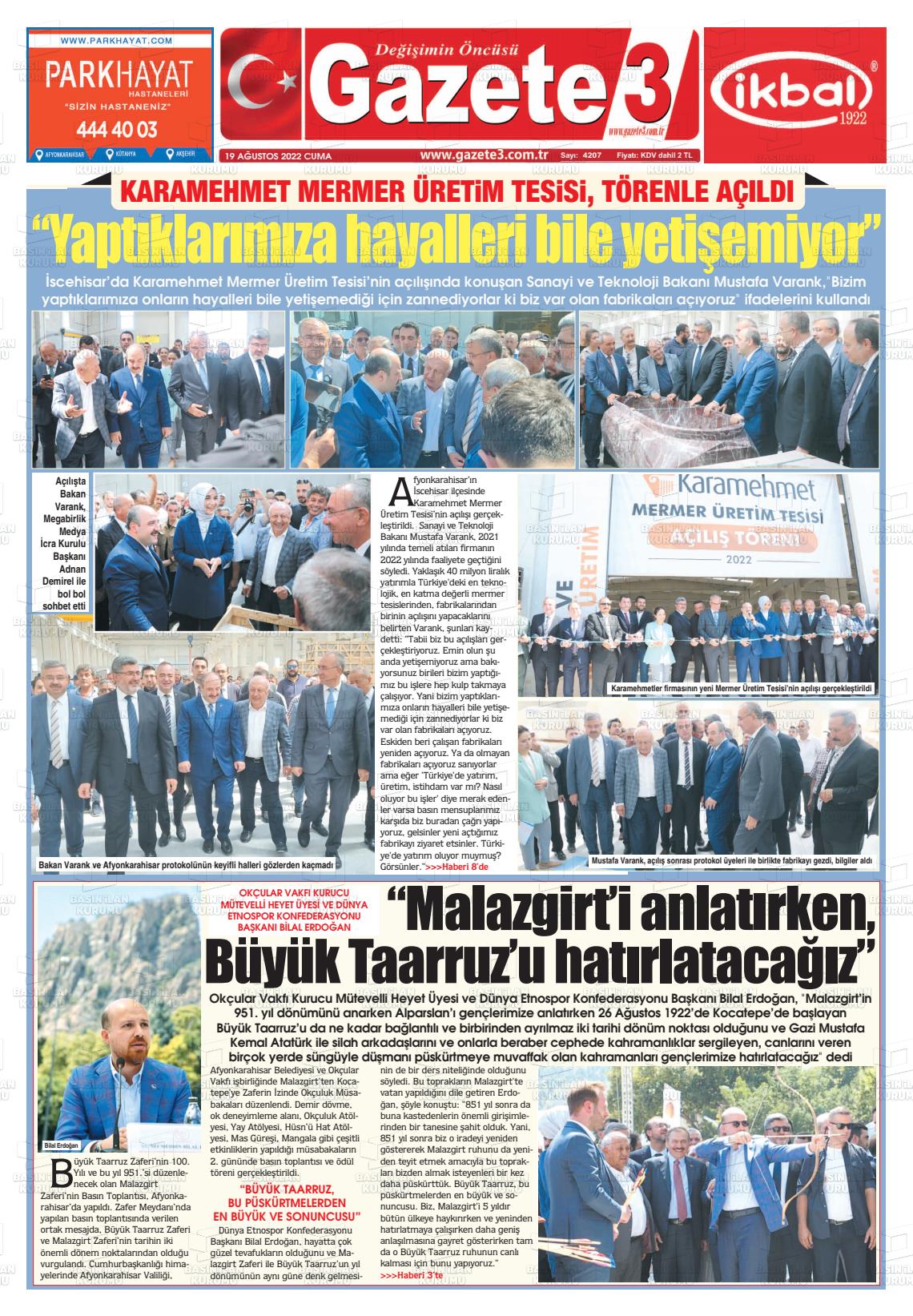 Gazete 3 Gazete Manşeti