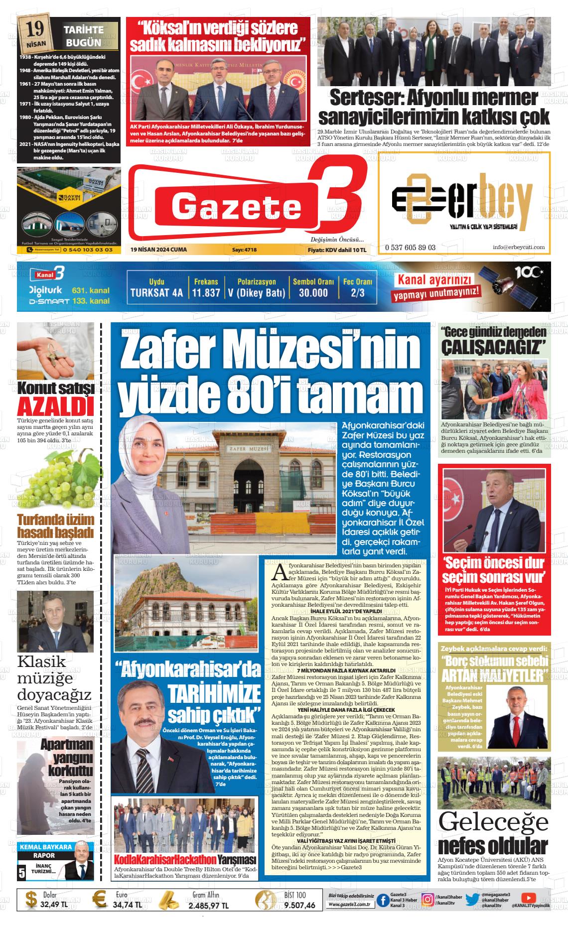 19 Nisan 2024 Gazete 3 Gazete Manşeti