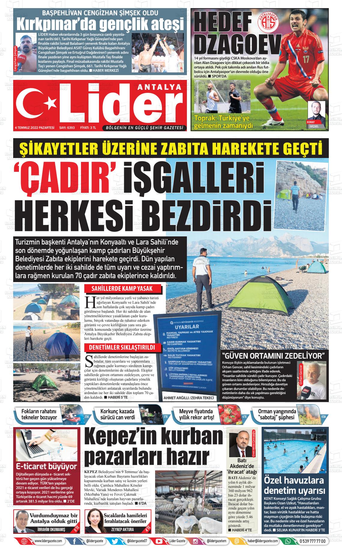04 Temmuz 2022 Gazete Bir Gazete Manşeti