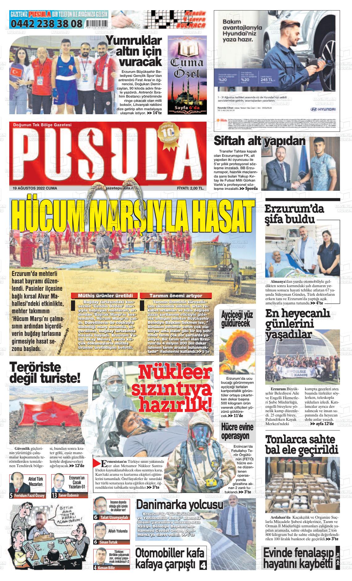 Erzurum Pusula Gazete Manşeti