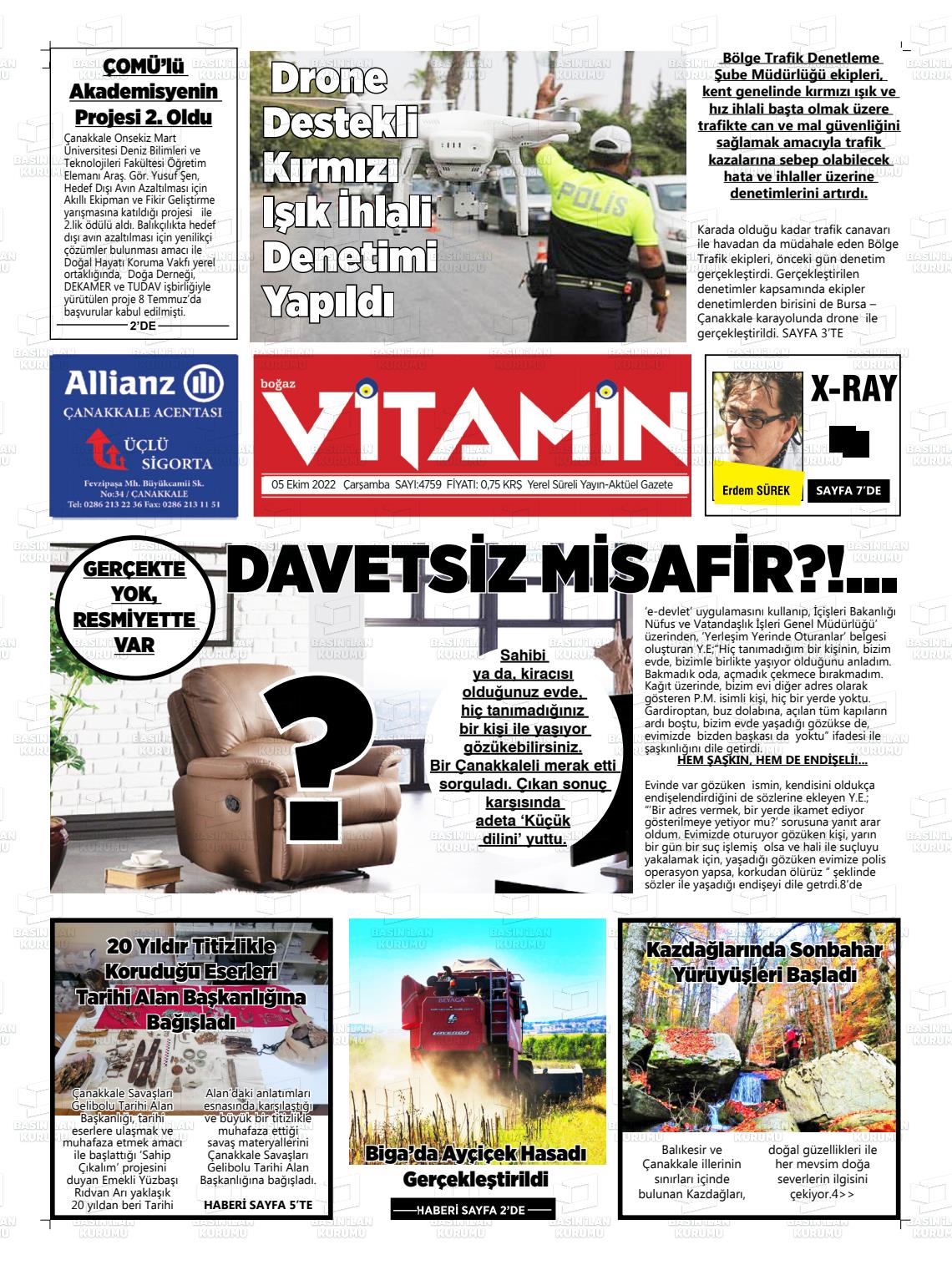 05 Ekim 2022 Gazete Vitamin Gazete Manşeti