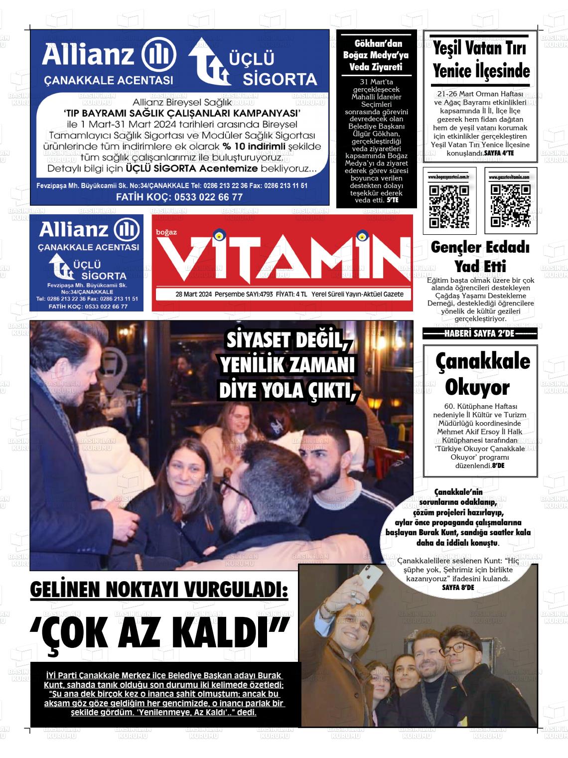 28 Mart 2024 Gazete Vitamin Gazete Manşeti
